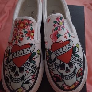 Girls Ed Hardy Slipons